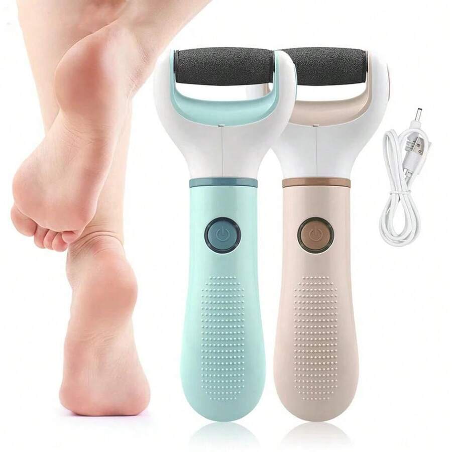Limador de pies inalámbrico recargable por USB, removedor portátil a prueba de agua para callosidades, tratamiento de talones agrietados y herramientas de cuidado de los pies - Multicolor - Ver 1