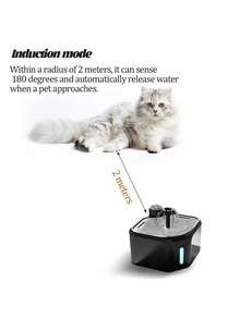 2.8L Wireless Cat Water Fountain, Stainless Steel Material, Wireless Pet Water Dispenser, Battery Powered, With Motion Sensor, Quiet & Rechargeable, Designed For Cats - 2.8L - View 10