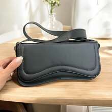 Women's Baguette Shoulder Bag - Black - View 10