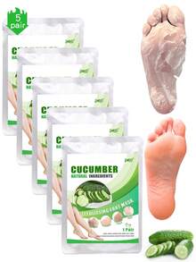 5片装足部去角质面膜，专为干燥、皲裂的足部设计，有效去除死皮和老茧，令双足柔软光滑，同时滋养皲裂的脚后跟。黄瓜面膜，深层清洁并滋润双足。 - 白色 - 查看 10