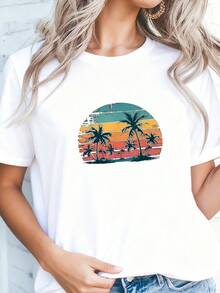 Vintage Short Sleeve T-Shirt With Small Round Neck - White 8 - View 2