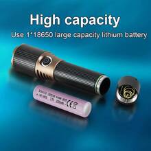 High Power Handheld Led Flashlights Portable Outdoor Camping 3 Lighting Modes Aluminum Alloy Zoomable Light Waterproof Torch - Black - View 12