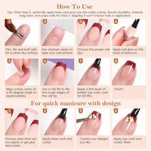 peacecolor 15 piezas Juego de pegatinas de uñas de gel cuadradas cortas - 150 piezas de pegatinas de manicura francesa mate en rojo, marrón y nude, 10ml de gel de uñas, base, top coat, lámpara de uñas, suministros de arte de uñas DIY para regalo de mujeres - Multicolor - Ver 9