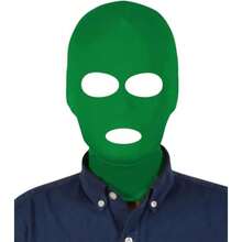 Unisex 3 Hole Full Face Mask Cover Elastic Breathable Halloween Masquerade Cosplay Costume Zentai Hood - Green - View 5