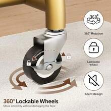 MISSLO - Perchero de ropa resistente con ruedas para colgar ropa abrigos ropa vestido - Dorado - Ver 5