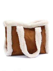 (Embroidered Custom) Autumn/Winter, Extra Large Capacity Plush Women's Handbag, Can Easily Store Various Items, Suitable For Outings, Commuting, Holidays, Gifts, A Must-Have - Multicolor - View 3