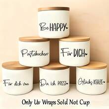 45pcs German Heart Quotes Stickers Rub-On UV Dtf Cup Wraps Stickers Compatible For Glass With German Inspirational Proverbs, Heart-Shaped Family & Friendship Birthday For You With Love Happiness Home Sparkler Saying Phrases Sticker - Self-Adhesive DIY Crafts Pack Decals For Cups, Glass, Ceramic, Furniture - Single Use Plastic Quotes Suitable For Home Decor, Crafts - Multicolor - View 11