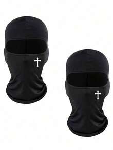 1个/2个装男女通用拉法帽滑雪面罩，防风面罩，适用于骑行、滑雪、户外活动和日常使用 - 彩色 - 查看 12