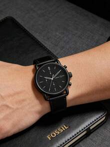 Fossil Reloj de pulsera de cuarzo para hombre, multifuncional de negocios y moda, modelo FS5504 - Negro - Ver 5