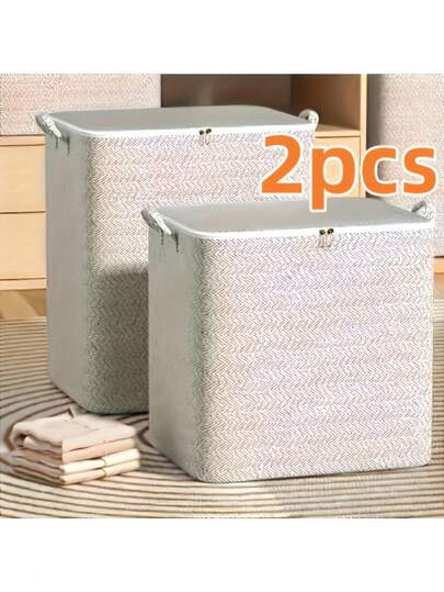 2 Hộp đựng đồ gấp gọn - Hộp vải chắc chắn, thiết kế nắp lật, màu be, tiết kiệm không gian, có thể gấp lại, thích hợp cho tủ quần áo, gầm giường và xe hơi, hộp đựng đồ trong tủ quần áo, ngăn kéo đựng quần áo, hộp đựng đồ giặt, ngăn kéo tủ, hộp đựng đồ dưới gầm giường, sắp xếp nhà cửa, dễ lau chùi, cấu trúc chắc chắn, phù hợp với không gian nhỏ, lưu trữ đồ dùng gia đình.