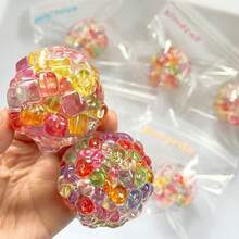 彩色冰块爆破球，彩虹珠手工爆破球，手工挤压球，爆珠减压玩具，带来充满乐趣和挑战的感官体验，是派对礼物、课堂奖励、圣诞节、万圣节和生日礼物、复活节礼物、派对礼品袋、圣诞袜、减压玩具的理想之选。 - 彩色 - 查看 3