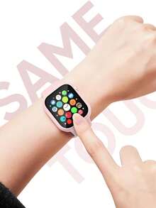 Bộ dây đeo đồng hồ silicon màu hồng thời trang và cổ điển này bao gồm 1 dây đeo và 1 ốp bảo vệ cứng, tương thích với Apple Watch 38mm, 40mm, 41mm, 45mm, 44mm, 42mm, 49mm, 46mm Series 1, S2, S3, S4, S5, S6, S7, S8, S9, S10, S11 và Ultra 3/2/1. Dây đeo đồng hồ thay thế mềm mại, thoải mái, thoáng khí dành cho các quý cô trẻ trung, thời trang và dễ thương, kèm theo một miếng dán bảo vệ màn hình cho . - Hồng - Xem 10