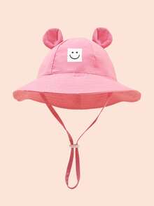 1pc Baby Bucket Hat, Suitable For 3-12 Months, Unisex, Cute Ear Design, Adjustable Chin Strap, Wide Brim Sun Protection Hat, Summer Beach Outdoor Cap (Multiple Colors Available) - Ear-shaped Fisherman's Hat - View 8