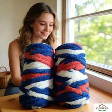 1包冰棒色粗毛线，多色雪尼尔毛线，适合手工编织；蓬松柔软超粗毛线，适合钩编；超粗毛线，适合手臂编织；拇指毛线，适合DIY毯子、宠物床、地毯、枕头和其他家居装饰品（17.64盎司/500克）