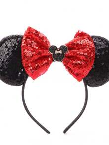 1个耳朵发箍，绿色闪光仙女耳朵发箍，仙女翅膀发饰，适合学生派对、化装舞会、角色扮演、主题公园等场合，是各种场合的完美礼物。这款米老鼠耳朵蝴蝶结发箍适合男士、女士和情侣佩戴，是公主角色扮演的完美配饰。发箍发圈 - 款式隨機 - 查看 4