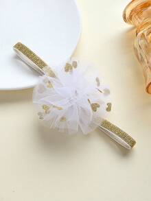 4个婴儿爱心印花花朵发箍，多色可选，轻盈透气，四季皆宜，非常适合拍照和送礼，是情人节的理想之选。 - 彩色 - 查看 4