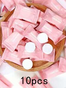 100条一次性压缩面巾，便携式植物纤维一次性毛巾，男女通用，商务旅行、日常护理、家居浴室装饰、夏季度假适用 - 無花紋 - 查看 14