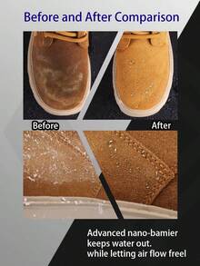 Spray protector de ante y nobuk: Spray impermeable de 150ml resistente a la lluvia y las manchas, mantiene los pies secos bajo la lluvia y la nieve - Negro - Ver 3