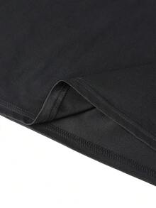 Men's Fashionable Versatile Letter Print Round Neck Short Sleeve T-Shirt - Black - View 5