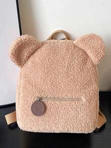 2pcs Teddy Bear Backpack & Customized Name Personalized Children's Backpack, Autumn/Winter Vibe, 2026 New Casual Ear Bear Backpack, Exclusive Gift, Holiday Gift, Unique Thoughtfulness, Full Of Love