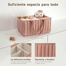 Organizador de Caja de Pañales para Elegante Cesta para Pañales Cesta de pañales para Lista de regalos para recién nacidos y Suministros básicos Rosa pálido - Rosa plido - Ver 6