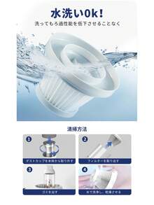 PUTDIL Handheld Cleaner, Cordless, Powerful, 20,000 Pa, Lightweight, Doubles As A Vacuum Cleaner And Electric Air Duster, Small Vacuum Cleaner, USB Rechargeable, Car Vacuum Cleaner, Handheld Vacuum Cleaner, Car Cleaner, Cordless Cleaner, Home/Car, Stylish, Compact, Mini, Small - 白色 - 查看 7