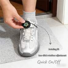 Cordones de zapatos elásticos sin atar con botón giratorio - Adecuados para deportes al aire libre, vida doméstica, artículos del hogar, zapatos, hebillas y cordones de zapatos, zapatos, selecciones de primavera y verano, regalos para damas de honor, habitación, decoración de dormitorio, playa, viaje, para hombres, para mujeres, vacaciones, Día de la Mujer, artículos esenciales de viaje, recuerdos de boda, Y2k, dormitorio, accesorios de coche para mujeres, decoración de cocina, cosas lindas - Multicolor - Ver 4