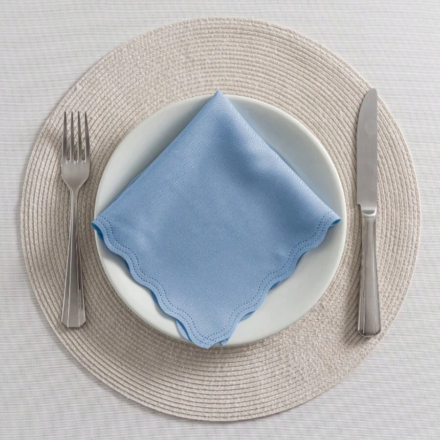 Fabric Napkin Set Of 50 Oxford Laser Finish - 天藍色 - 查看 1