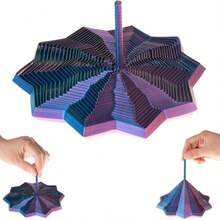 This 3D Printed Star-Shaped Toy Features A Polygonal Design That Allows It To Rotate. It Can Serve As A Vibrant Desktop Decoration And Also Has A Stress-Relieving Function, Suitable For Adult Use. This Unique Spinning Top Can Be Given As A Gift. - Multicolor - View 3
