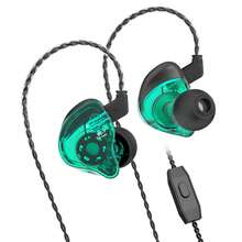 Auriculares intrauditivos CCZ Melody con monitorización, auriculares con cable y sin micrófono, IEM HiFi Bass con 1DD 1BA, aletas para los oídos, cable 4N OFC para músicos, cantantes, escenarios y estudios - Verde - Ver 11