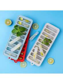 1 pieza Molde de silicona para cubitos de hielo en tira larga de 10 piezas, se puede usar como molde para galletas de dedos y molde de hornear DIY, para uso doméstico. - Multicolor - Ver 1