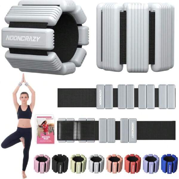 Pesas para muñecas y tobillos para Pilates, juego de 2 pesas ajustables para brazos y piernas (1 lb/2.2 lbs cada una), pesas para tobillos para caminar, yoga, danza, barra, gimnasio