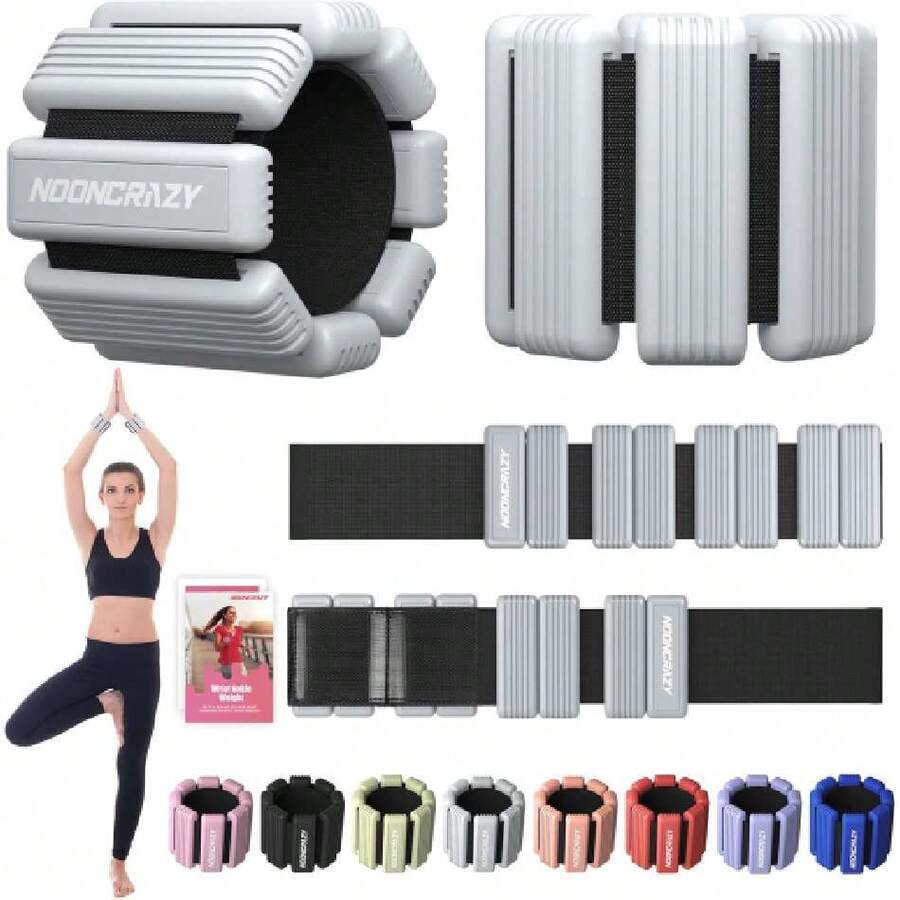 Pilates Wrist Ankle Weights For Women, Wearable Strong Arm & Leg Weights Set Of 2(1 Lb/2.2 Lbs Each), Adjustable Ankle Weights For Walking, Yoga, Dance, Barre, Gym,39834123 - Grey - View 1