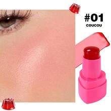 HANDAIYAN Heart-Shaped Jelly Blush Stick - Long-Lasting Color, Moisturizing, Contouring & Highlighting, Evens Skin Tone, 2-In-1 Lip & Cheek Blush, Rosy Girly Style, Suitable For Beach, Camping, Outdoor Activities, School/Campus Events And Festivals - Unleash Colorful Charm And Ambiance! - Multicolor - View 13