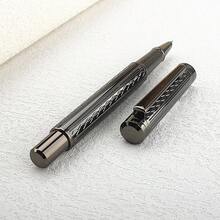 枪灰色网状纽扣钢笔，金属雕刻商务签名书写笔 - 3266 - 查看 6