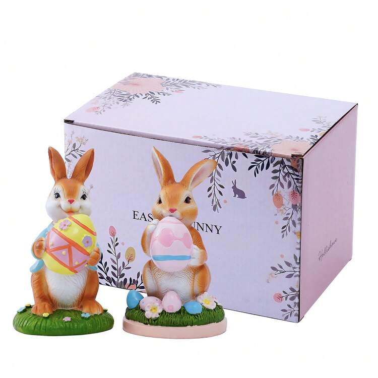 Easter Bunny Statue - Latest Original Design Easter Desktop Decor Statue, Ideal Gift For Easter, Valentine's Day And Other Holidays - Multicolor - View 7