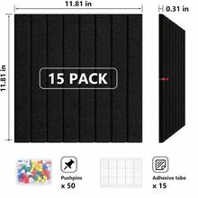 Black Felt Board 59" X 36", Large Cork Board For Wall, Felt Wall Tiles 15 Pack, Bulletin Boards For Office, Home, Wall Decor, Pin Boards For Walls - Default - View 4