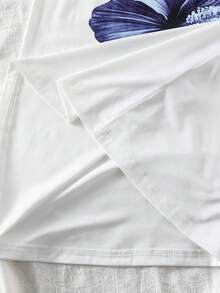 少女休闲度假印花吊带连衣裙，修身A字版型，春夏款 - 白色 - 查看 9