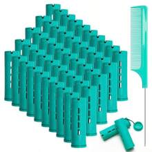 YQQ 50 Pcs 1 Inch Perm Rod Set For Nature Hair Cold Wave Rods For Short Hair Hair Curling Rollers Heatless Perming With Pintail Comb2179 - 1 inch - Xem 1