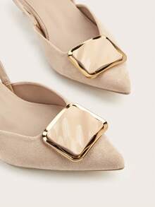 2025新款女士水钻尖头高跟鞋（鞋面随机裁剪） - 杏色 - 查看 5