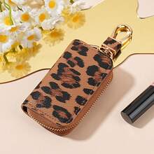 1pc Unisex Leopard Print Car Key Holder, Creative Key Chain Accessory - Multicolor - View 15