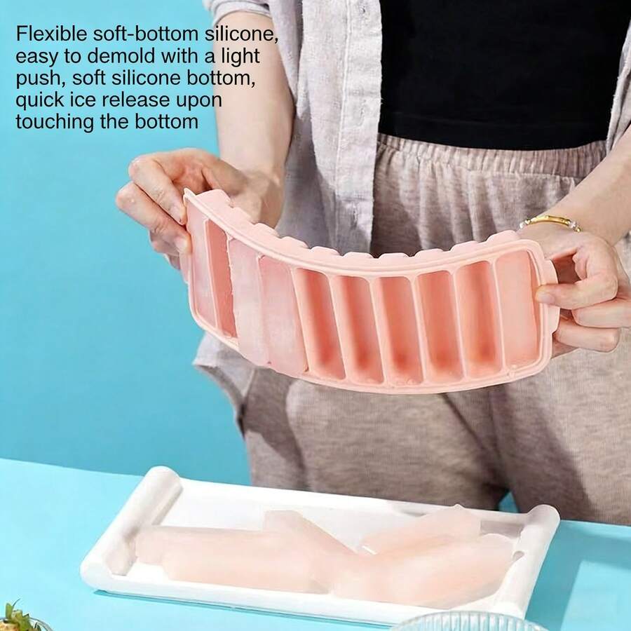 Popsicle Mold Silicone Ice Cube Tray Long Bar Large Ice Block Mold Ice Cube Tray Commercial Whiskey Home Use With Lid Ice Cube Storage Box - Multicolor - View 1