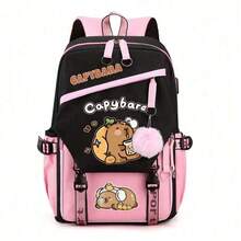 Cute Capybara Anime Backpack Suitable For Women & Men, Travel & Daily Use - Lightweight & Backpack With Adjustable Straps, Zipper Closure, Bookbag, (Comfortable Bag), Large-Capacity Multi-Layer Pencil Case, Back To School Supplies Essentials Office Supplies Valentine's Day Gifts - Multicolor - View 12