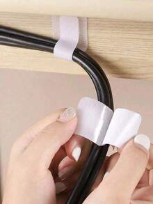 1/5/20/30/100pcs Nylon Cable Clips, Self-Adhesive Cable Clamps, Under Desk Cable Management, Multi-Purpose Cable Ties, Suitable For Home And Office, Cable Organizer, Desktop Cable Management, Computer Cable Ties, Cable Sleeves, For Cable Management And Organization - Cable Ties For Cord And Cable Storage, Applicable To Desktops, Computer Wiring And Electrical Applications - White - View 5