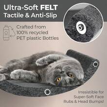 1pc Cat Wall Shelf, Pet Felt Cat Climbing Furniture, Suitable For Indoor Small And Large Cats - Grey - View 8