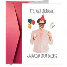 1pc Funny Creative Birthday Card, "Wawaweewa You've Achieved Great Success!" Humorous Birthday Card, Suitable For Boyfriend/Girlfriend, Happy Birthday, Back To School Supplies - Multicolor - View 9