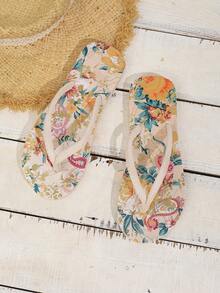 New Women's Casual Flip Flops, Flat Sole Beach & Indoor Slippers