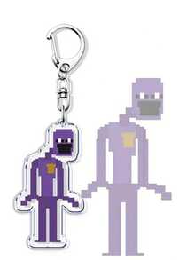 1pc Acrylic Pixel William Afton Keychain, Purple Pendant, Backpack Accessory, Best Gift For Fans - Multicolor - View 4