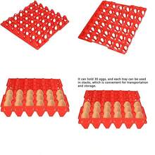 Egg Flats, bandeja de almacenamiento de huevos reutilizable de 30 celdas 5PCS para Hennery for Farm(rojo) - rojo - Ver 1