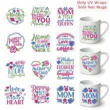 Bộ 12 miếng dán hình trái tim và hoa, thiết kế "BEST MOM" (Mẹ yêu quý nhất) nhân Ngày của Mẹ, decal chuyển nhiệt UV DTF, với họa tiết hoa nhiều màu sắc và khả năng chống trầy xước 3D, decal vinyl, thích hợp dán lên cốc thủy tinh, ly, tủ lạnh - Decal chất lượng cao, nhãn dán nghệ thuật DIY. - Nhiều màu - Xem 2